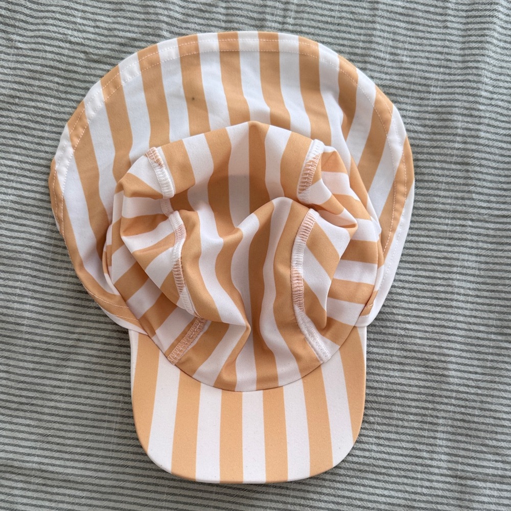 H&M Striped Sun Cap - mustard & White - 9-12m